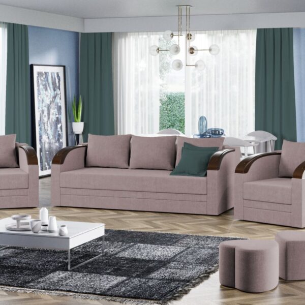 Set Canapea si Fotolii Verona Roze