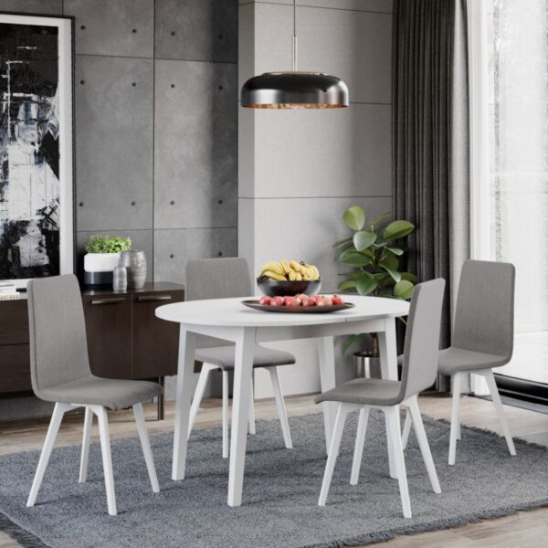 Set Masa Extensibila si 4 scaune Rosa Gri