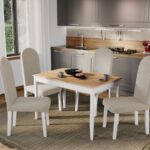 Set Masa Grand Stejar + 4 Scaune Grand Crem