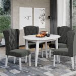 Set Masa Rosa extensibila + 4 Scaune Atena Havana 10