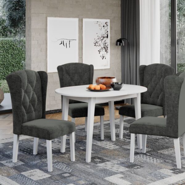 Set Masa Rosa extensibila + 4 Scaune Atena Havana 10