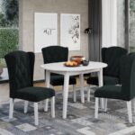 Set Masa Rosa extensibila + 4 Scaune Atena Havana 17