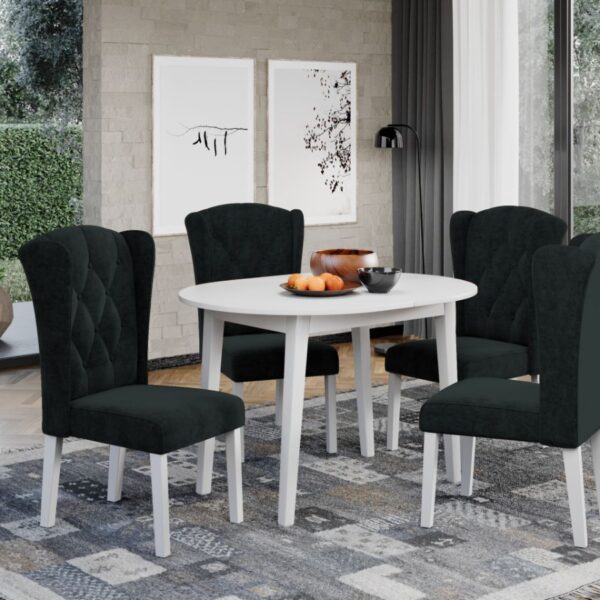 Set Masa Rosa extensibila + 4 Scaune Atena Havana 17