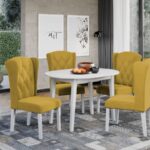 Set Masa Rosa extensibila + 4 Scaune Atena Havana 65