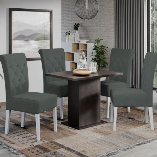 Set Masa Smart Wenghe + 4 Scaune Oslo Royal Velvet 20