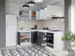 Set Mobila Bucatarie Colt Mina Dual 180*220 Gri Antracit/Alb C112 - imagine 2