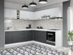Set Mobila Bucatarie Colt Mina Dual 240*240 Gri Antracit/Alb C113 - imagine 3