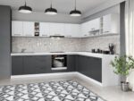 Set Mobila Bucatarie Colt Mina Dual 300*240 Gri Antracit/Alb C114 - imagine 3