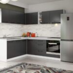 Set Mobila Bucatarie Colt Mina Grafit 180*220 Gri Antracit - C86