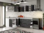 Set Mobila Bucatarie Colt Mina Grafit 180*220 Gri Antracit - C94 - imagine 2
