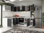 Set Mobila Bucatarie Colt Mina Grafit 180*260 Gri Antracit - C85 - imagine 2
