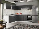 Set Mobila Bucatarie Colt Mina Grafit 240*240 Gri Antracit - C87 - imagine 3