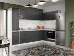 Set Mobila Bucatarie Colt Mina Grafit 280*160 Gri Antracit - C90 - imagine 3