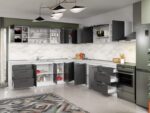 Set Mobila Bucatarie Colt Mina Grafit 280*280 Gri Antracit - C92 - imagine 2