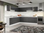 Set Mobila Bucatarie Colt Mina Grafit 280*280 Gri Antracit - C92 - imagine 3