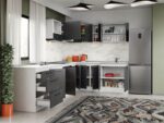 Set Mobila Bucatarie Colt Mina Grafit 300*210 Gri Antracit - C93 - imagine 2