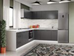 Set Mobila Bucatarie Colt Mina Grafit 300*210 Gri Antracit - C93 - imagine 3