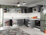 Set Mobila Bucatarie Colt Mina Grafit 300*300 Gri Antracit - C91 - imagine 2