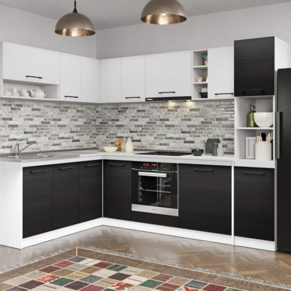 Set Mobila Bucatarie Colt Mina Yang 180*260 Ferrara/Alb C139