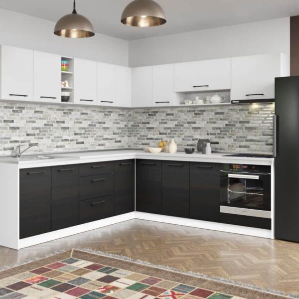 Set Mobila Bucatarie Colt Mina Yang 240*240 Ferrara/Alb C141