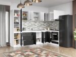 Set Mobila Bucatarie Colt Mina Yang 280*160 Ferrara/Alb C144 - imagine 2