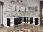 Set Mobila Bucatarie Colt Mina Yang 300*240 Ferrara/Alb C142 - imagine 2