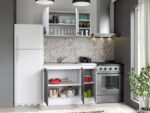 Set Mobila Bucatarie Mina Dual 110 Gri Antracit/Alb C107 - imagine 2