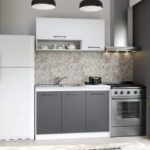 Set Mobila Bucatarie Mina Dual 120 Gri Antracit/Alb C106