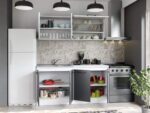 Set Mobila Bucatarie Mina Dual 160 Gri Antracit/Alb C104 - imagine 2