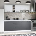 Set Mobila Bucatarie Mina Dual 200 Gri Antracit/Alb C95