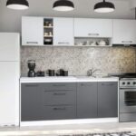 Set Mobila Bucatarie Mina Dual 240 Gri Antracit/Alb C100
