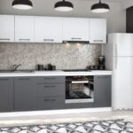 Set Mobila Bucatarie Mina Dual 240 Gri Antracit/Alb C96