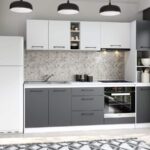 Set Mobila Bucatarie Mina Dual 244 Gri Antracit/Alb C121