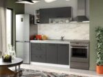 Set Mobila Bucatarie Mina Grafit 140 Gri Antracit C74 - imagine 3