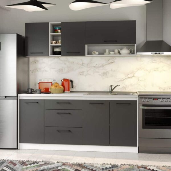 Set Mobila Bucatarie Mina Grafit 180 Gri Antracit C72