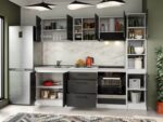 Set Mobila Bucatarie Mina Grafit 244 Gri Antracit C81 - imagine 2