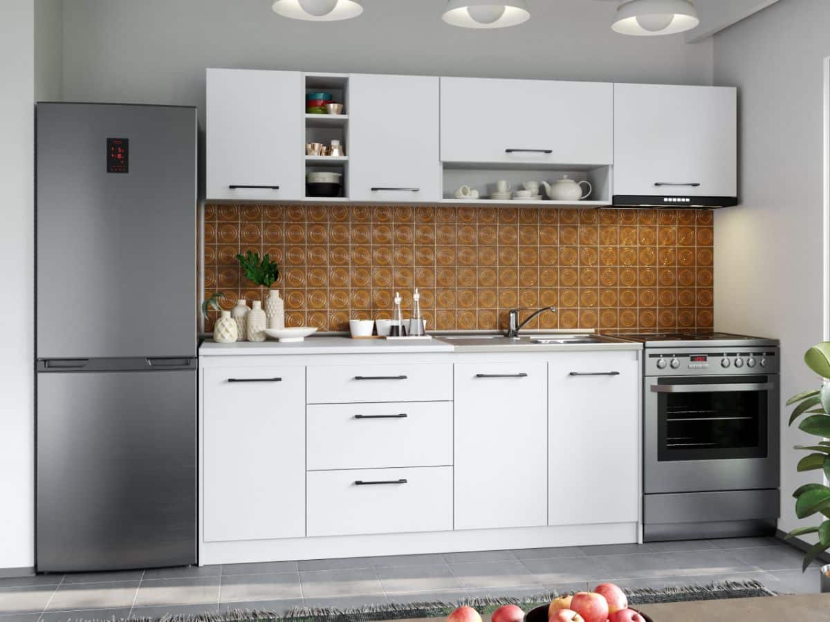 Set Mobila Bucatarie Mina Pure 240 Alb C46 Set Mobila Bucatarie Mina Pure 240 Alb C46