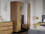 Set Mobila Dormitor Beverley tapitat cu oglinda - imagine 4
