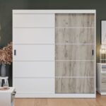 Dulap Forest 184 usi alb/stejar k02