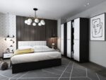 Set Mobila Dormitor Mario 3U 5 piese tapitat alb - imagine 2