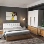 Set Mobila Dormitor Timea 5 piese Tapitat Alb