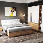 Set Mobila Dormitor Timea 6 piese Tapitat Alb