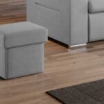 Taburet Patrat Gri Deschis