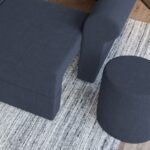 Taburet Smart Tapitat Bleumarin