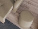 Taburet Smart Tapitat Crem - imagine 3