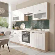 Set Mobila Bucatarie Vintage Alba SMART A Plus, L 270, 8 corpuri