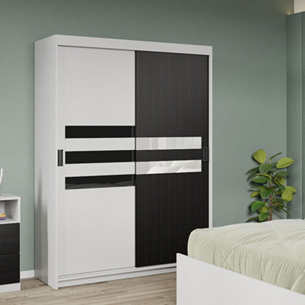 Dressing / Dulap dormitor Ferrara+Alb 138 - Glass