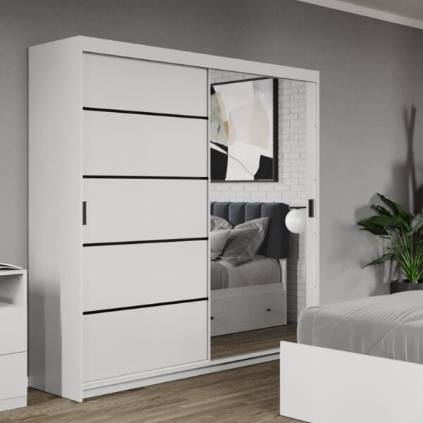 Dressing / Dulap dormitor Oglinda+Alb 184 - Elis