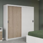 Dressing/Dulap dormitor Stejar Natur cu Alb 184 - Line