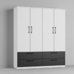 Dulap Dormitor Mara - 164.4 cm - D1 alb cu gri